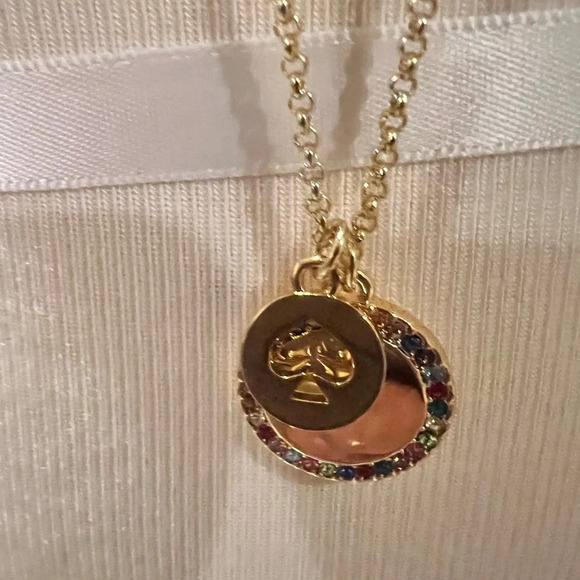Kate Spade NWT Pave’ Multicolor Pendant & Chain $89 Retail - Picture 5 of 6